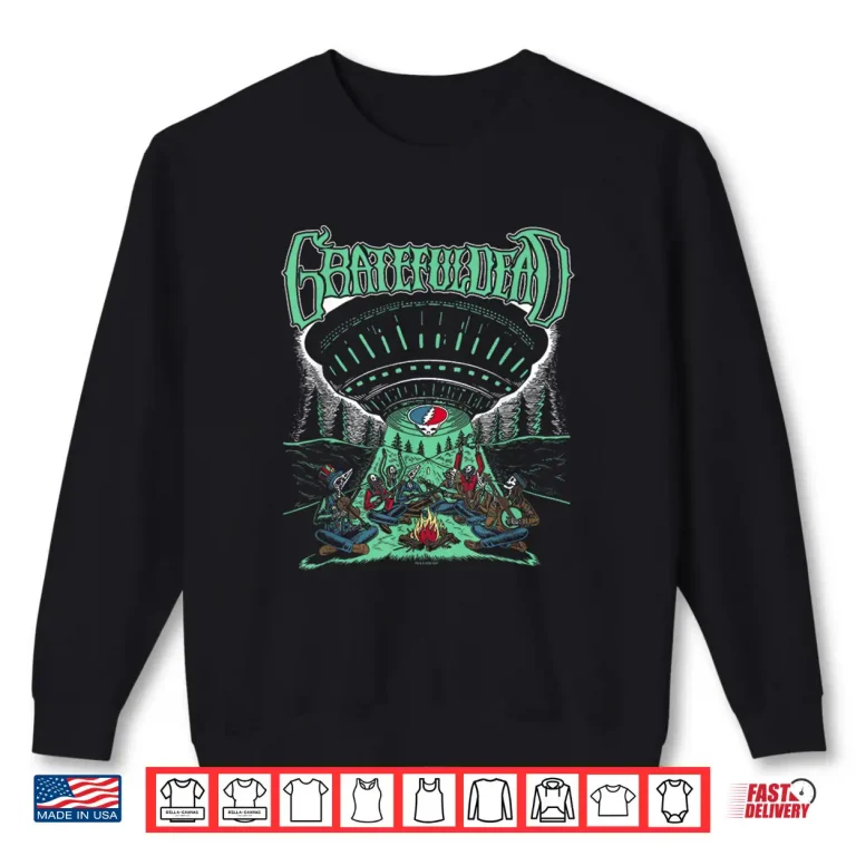 Sweatshirt Grateful Dead Skeletons and Aliens Camping Band Shirt