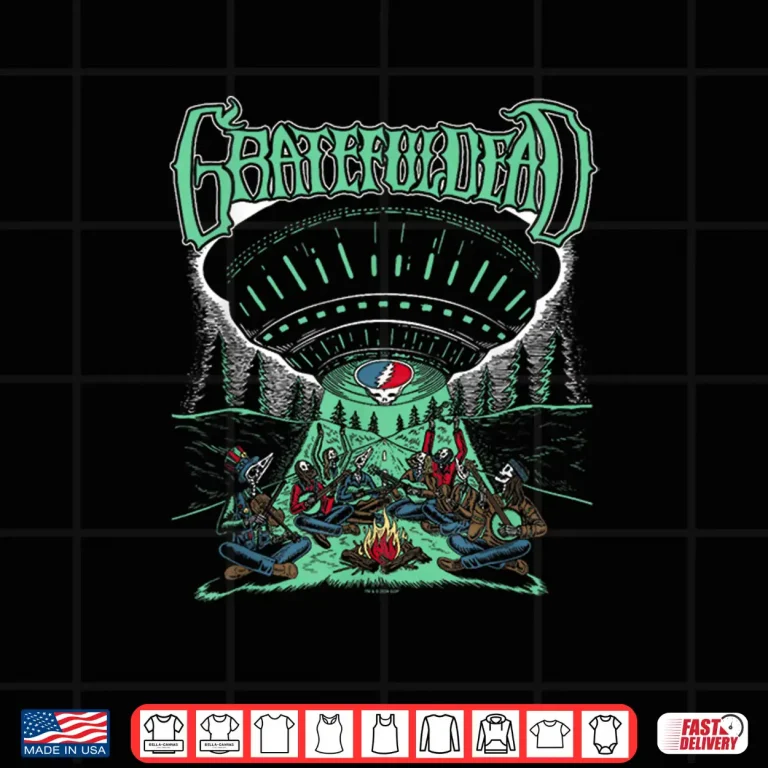 Design Grateful Dead Skeletons and Aliens Camping Band Shirt