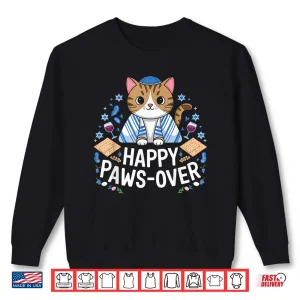 Sweatshirt Happy Pawsover Cat Lover Funny Cat Passover Seder Jewish Shirt