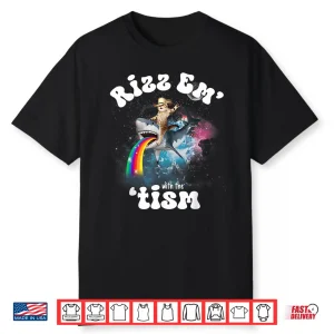 Rizz Em With The Tism Funny Meme Y2K Cat Autism Awareness Shirt
