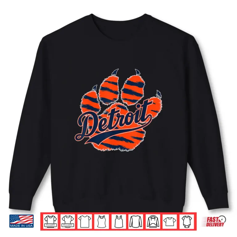 Sweatshirt Vintage Detroit Name Throwback Retro Styles Animal Shirt