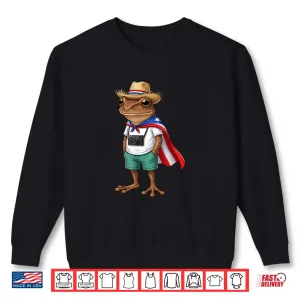 Sweatshirt Puerto Rico Coqui Frog Boricua Flag Cape Pava Hat Shirt 1