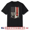 Vintage Snowboard Mountain American Flag Design Shirt