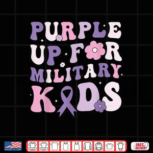 Design Purple Up For Military Kids Groovy Military Child Month Shirt