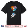 Astronaut Holding Planet Space Art For Boys Girls Stem Shirt