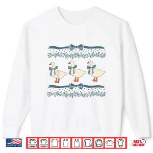 Sweatshirt 1980s Blue Ribbon Goose With Hearts Shirt