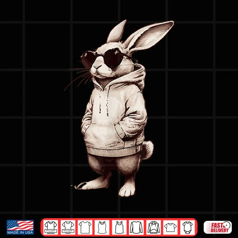 Design Bunny Face With Sunglasses Easter Day Shirt