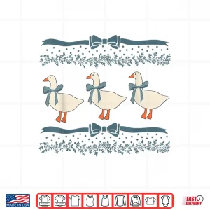 Design 1980s Blue Ribbon Goose With Hearts Shirt