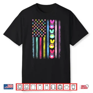 Cute Bunny And Easter Egg American Flag Funny Shirt