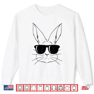 Sweatshirt Bunny Face With Sunglasses For Boys Men Kids Easter Day Shirt