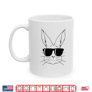 Mug Bunny Face With Sunglasses For Boys Men Kids Easter Day Shirt