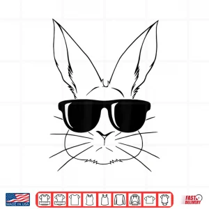 Design Bunny Face With Sunglasses For Boys Men Kids Easter Day Shirt