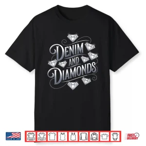 Denim And Diamonds Glam Cowgirl Party Design Shirt
