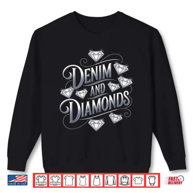 Sweatshirt Denim and Diamonds Glam Cowgirl Party Design Shirt