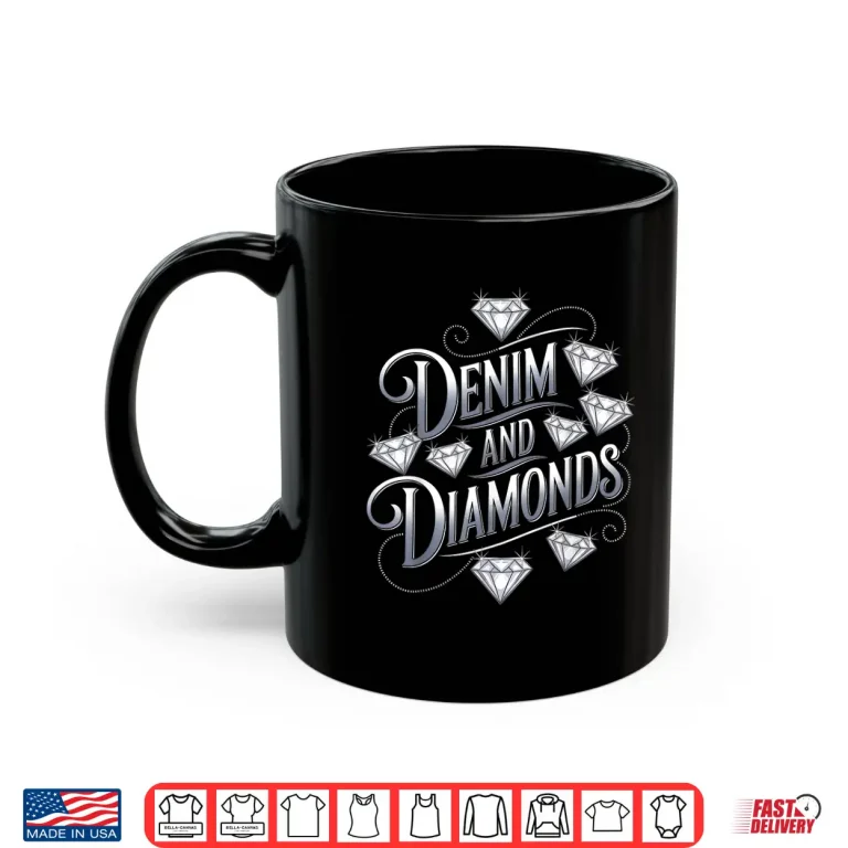 Mug Denim and Diamonds Glam Cowgirl Party Design Shirt