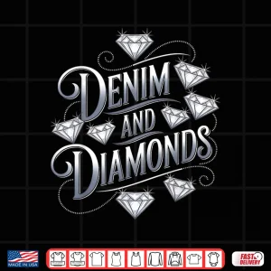 Design Denim and Diamonds Glam Cowgirl Party Design Shirt