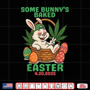 Design Some Bunnys Baked Easter Bunny Weed Smoking Rabbit Shirt