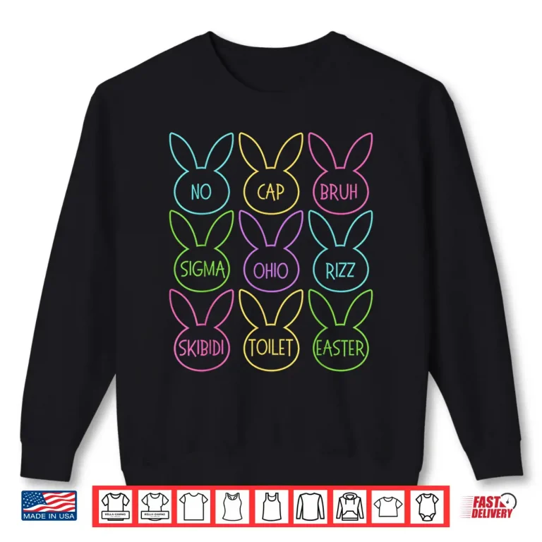 Sweatshirt Funny Skibidi Easter Day Egg Funny Rizz Meme Easter Hunt Day Shirt