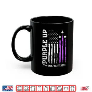 Mug Purple Up For Military Kids Flag Military child Month Shirt