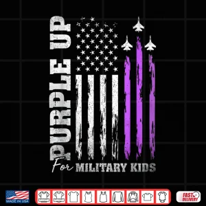 Design Purple Up For Military Kids Flag Military child Month Shirt