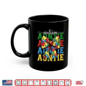 Mug Autism Auntie Puzzle Coquette Bow Autism Awareness Aunt Shirt