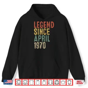Hoodie Legend 1970 55th Birthday Gifts for Men Women 55 Year Old Shirt