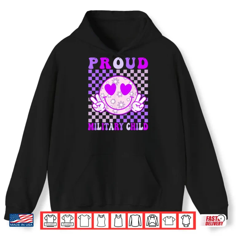 Hoodie Purple Up For Military Kids Proud Military Child Month Shirt