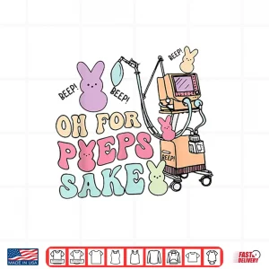 Design Nurse Easter Med Surg ICU Peds Picu Nurse Spring IV Pump Shirt