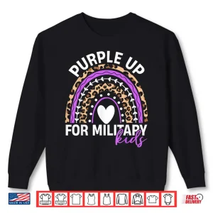 Sweatshirt Purple Up for Military Kids Month Military Child Rainbow Shirt