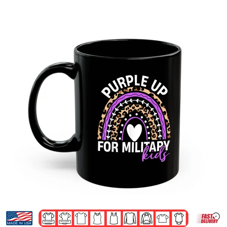 Mug Purple Up for Military Kids Month Military Child Rainbow Shirt