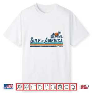 Retro Gulf Of Usa America Est 2025 American Flag Gulf Mexico Shirt