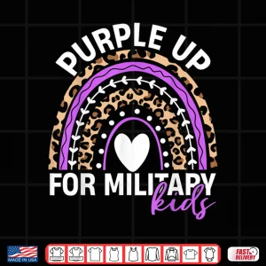Design Purple Up for Military Kids Month Military Child Rainbow Shirt