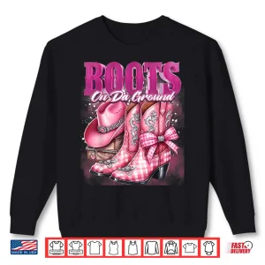 Sweatshirt Retro Western Cowgirl Cowboy Linedance Boots On Da Ground Shirt 1