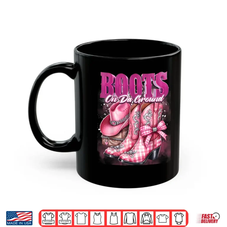 Mug Retro Western Cowgirl Cowboy Linedance Boots On Da Ground Shirt 1
