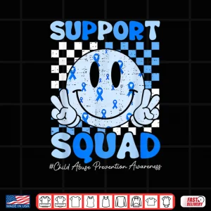 Design Support Squad Child Abuse Prevention Awareness Smile Face Shirt