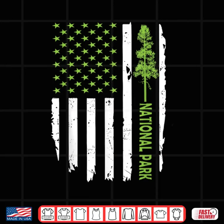 Design US american flag with pine tree for protect national parks Shirt