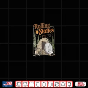 Design The Stone Was Rolled Away He Is Alive Retro Christian Easter Shirt 2