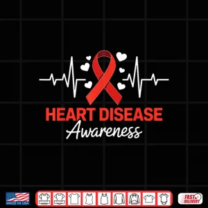 Design In February We Wear Red Chd Heart Ribbon Women Men Kids Shirt