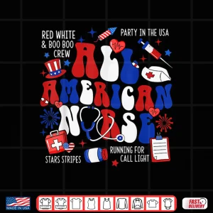 Design All American Nurse Patriotic Er Icu Nicu Nurses 4Th Of July Shirt 1