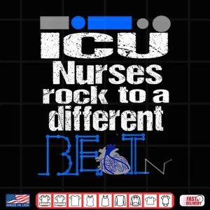 Design Icu Nurses Rock Heartbeat Ekg Rhythm Appreciation Gift Shirt 1