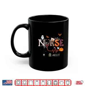 Mug Nicu Nurse Stethoscope Pumpkin Halloween Neonatal Icu Nurses Shirt 1