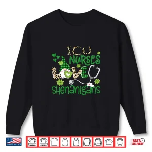 Sweatshirt Womens Icu Nurses Love Shenanigans St Patricks Day Gnome Leopard Shirt 1