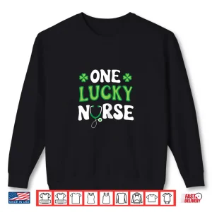 Sweatshirt Womens One Lucky Nurse St Patricks Day Nurses Rn Icu Er Scrub Irish Shirt 1