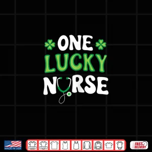 Design Womens One Lucky Nurse St Patricks Day Nurses Rn Icu Er Scrub Irish Shirt 1