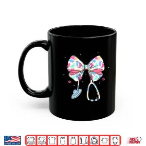 Mug Labor And Delivery Nicu Nurse Life Coquette Bow Stethoscope Shirt 1