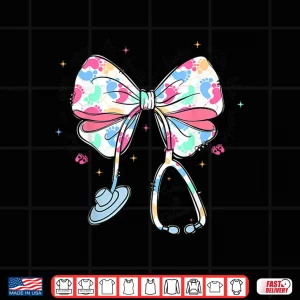 Design Labor And Delivery Nicu Nurse Life Coquette Bow Stethoscope Shirt 1