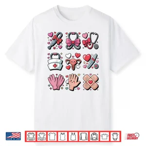 Obgyn Nurse Valentines Day Obstetrics Gynecologist L&D Heart Shirt