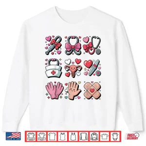 Sweatshirt Obgyn Nurse Valentines Day Obstetrics Gynecologist LD Heart Shirt 1