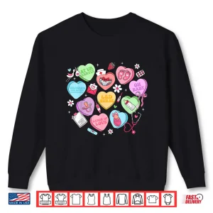 Sweatshirt Valentine Labor And Delivery Nurse Heart Girl Women Shirt 1