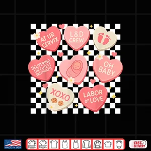 Design Valentine LD Nurse Hearts Xoxo Baby Girl Women Checkered Shirt 1